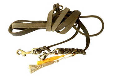 Fettlederleine | Messing | Chrom 