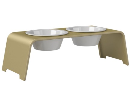 dogBar® | Classic  | M-SMALL  |  Aluminium gold matt eloxiert mit Porzellan 